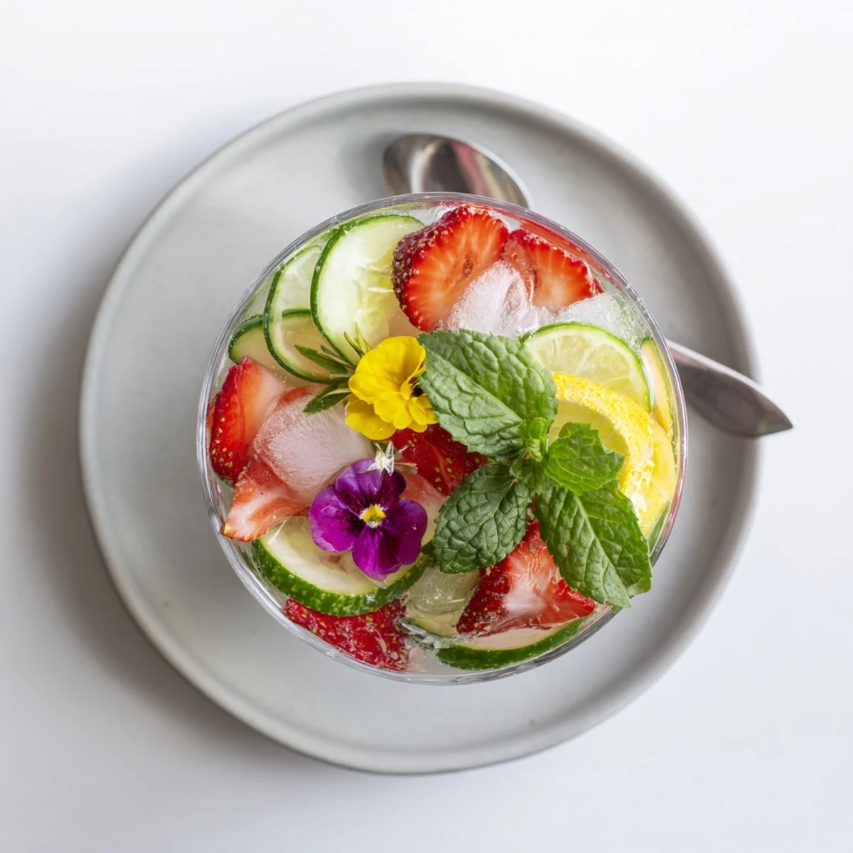 Chilled, sugar-free mocktails infused with fresh strawberries and citrus flavors.