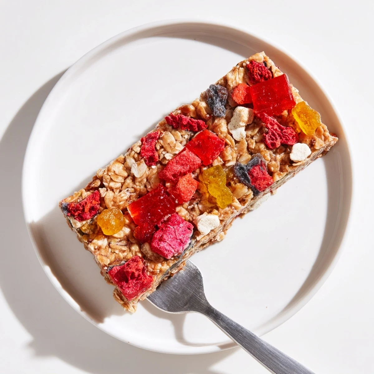 Delicious homemade gummies and freeze-dried fruit add flavor to classic DIY snack bars.  