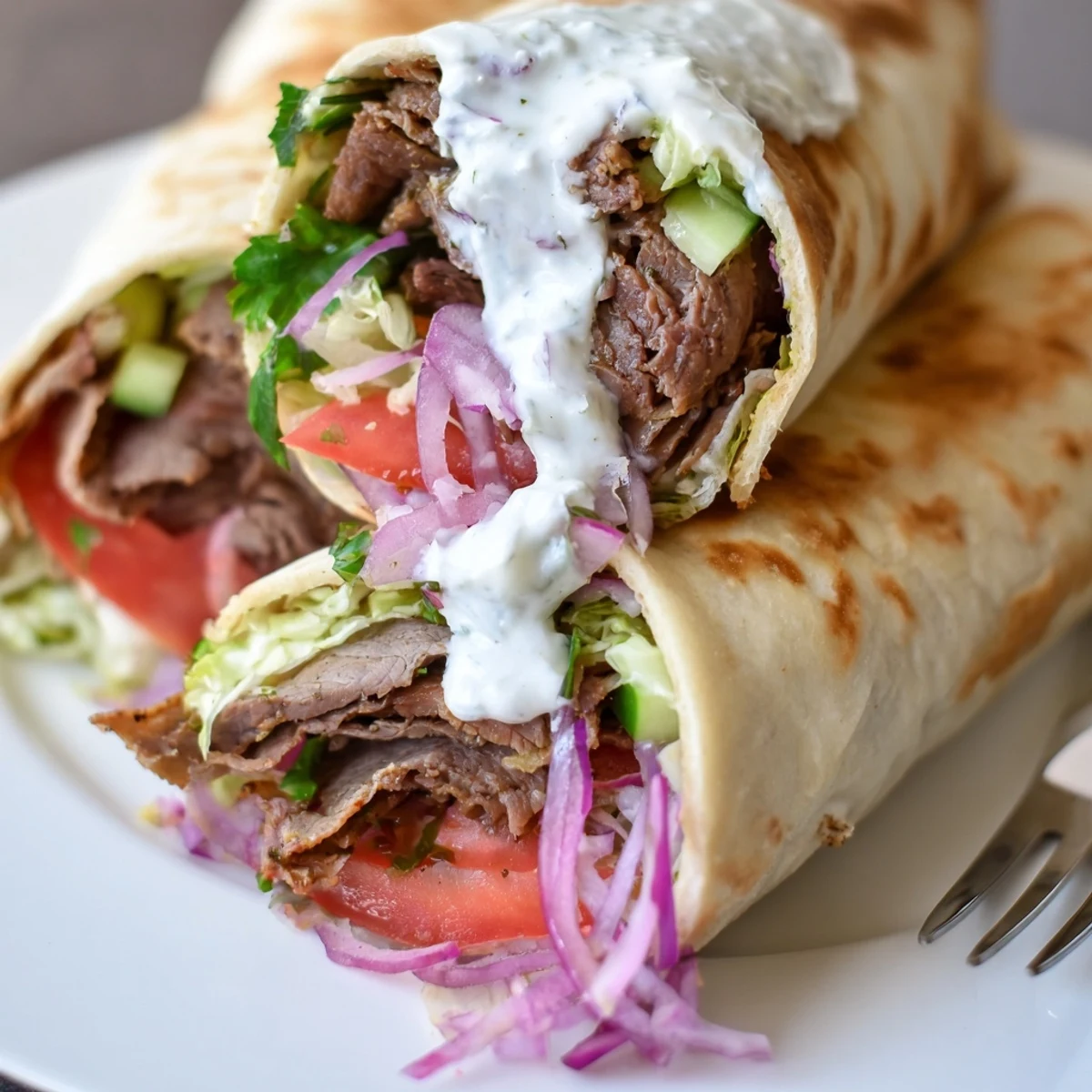 Beef Shawarma Wraps Creamy