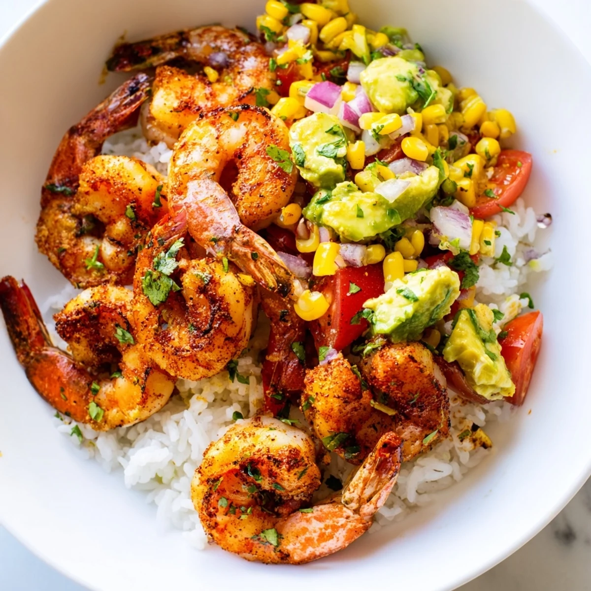 Picture a colorful Easy Grilled Shrimp Bowl with lime wedges alongside fresh, perfectly cooked shrimp.