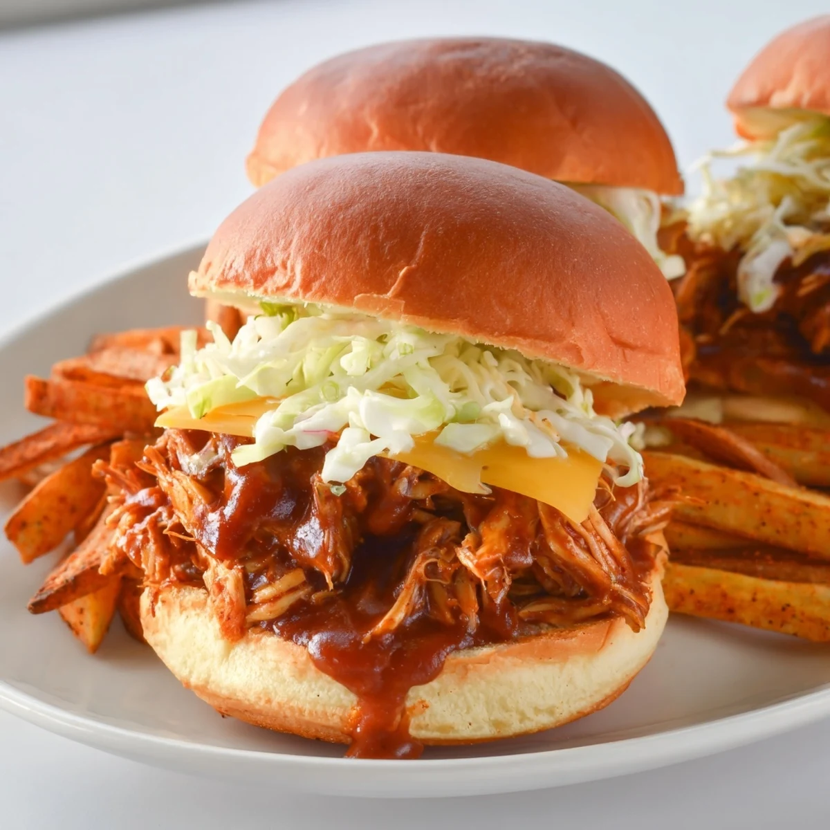 BBQ Chicken Sliders & Fries