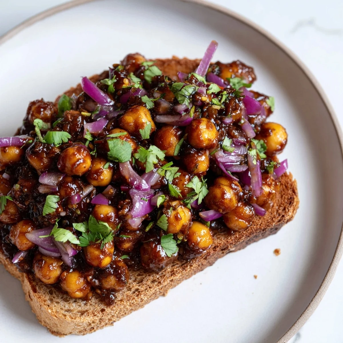 Smoky BBQ Chickpeas Toast