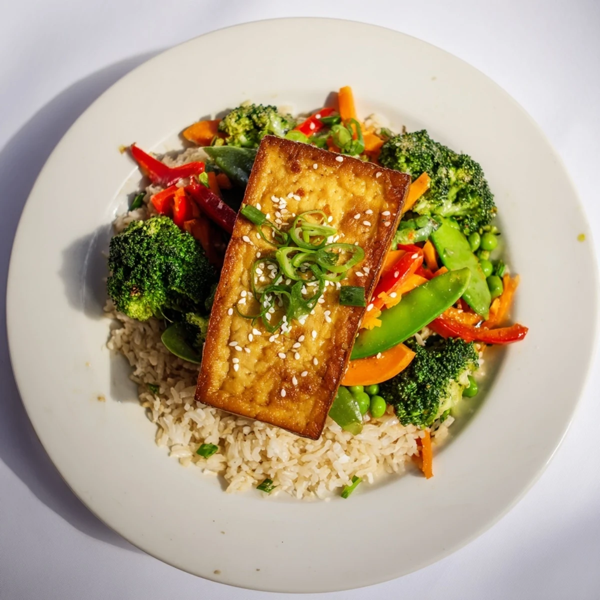 Pressed Tofu Steaks Vegetables