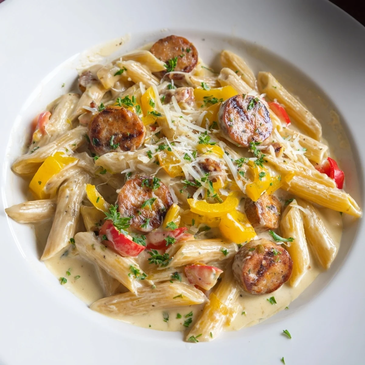 Cajun Spiced Smoked Sausage Alfredo
