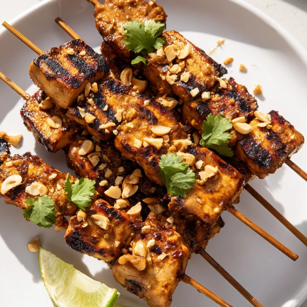 Spicy Peanut Chicken Skewers