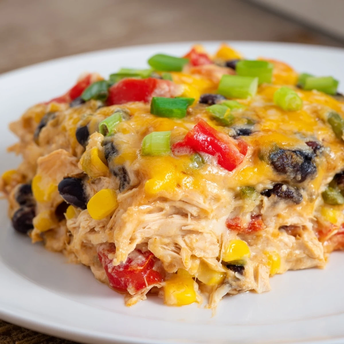 Golden Taco Bell Copycat Chicken Bake with melted cheese, brimming with savory chicken and veggies.