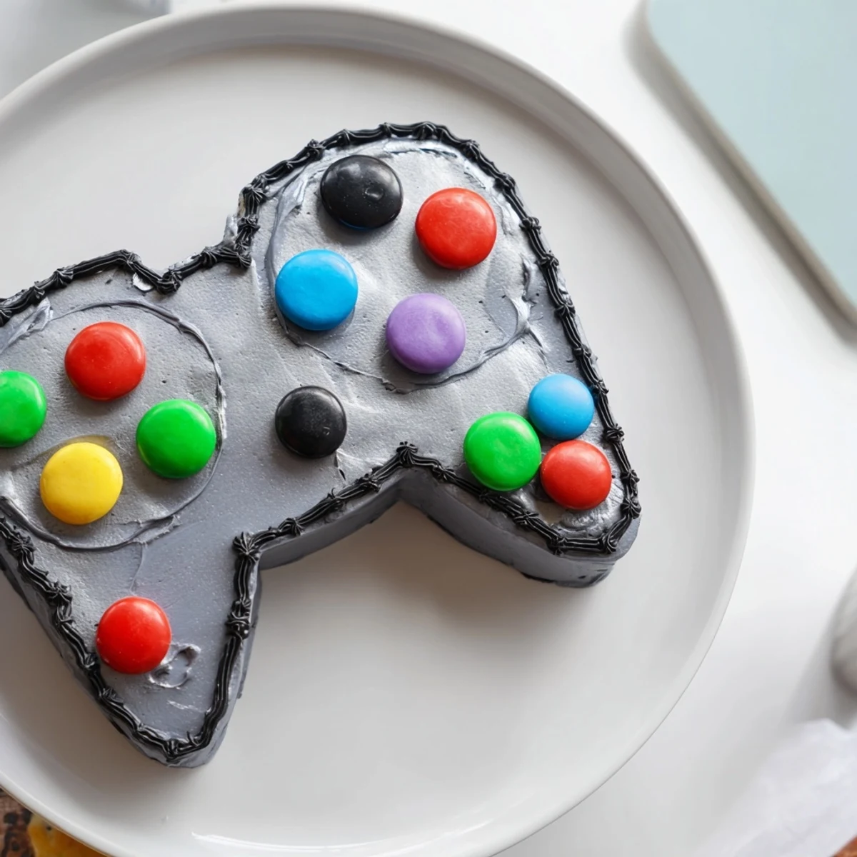 Pixel Perfect Video Game Controller Cake: A vividly colored, fun cake decorated to resemble a controller.