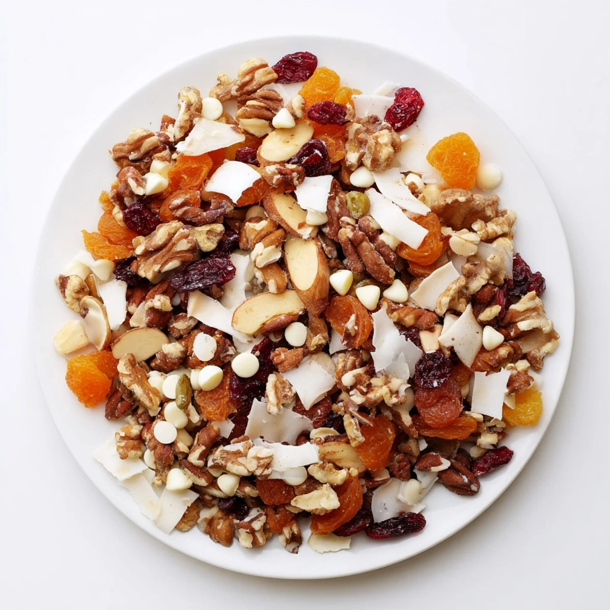 Snowflake Winter Blend with vibrant dried fruits and nuts, perfect for festive snacking.