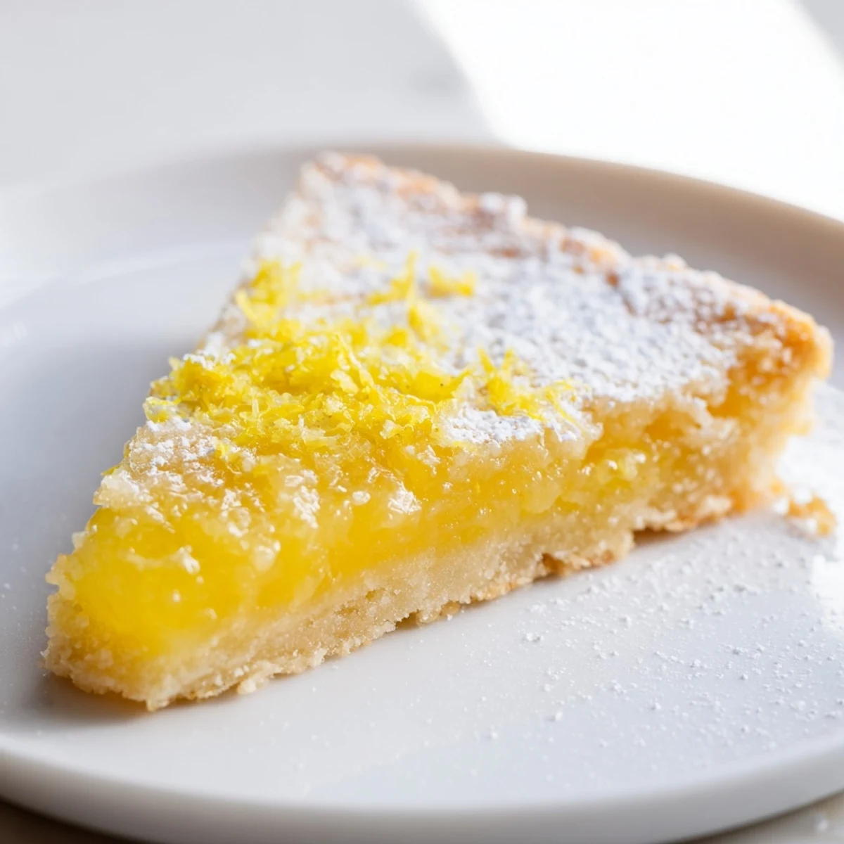 Golden, triangular lemon bars dusted with powdered sugar, a perfect easy American dessert.