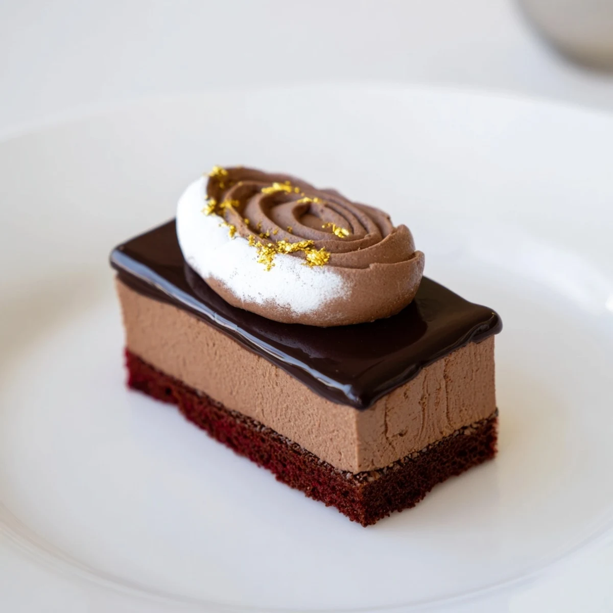 Fresh-baked sponge, chocolate mousse, and raspberry jelly create a beautiful Golden Ratio Shell.