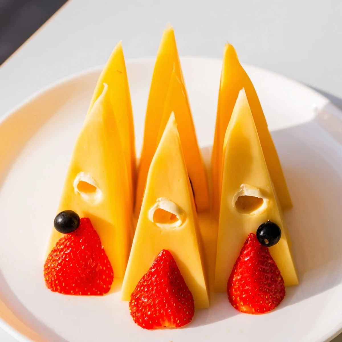 Bright red strawberry flames erupt from a cheesy Retro Rocket rocket ready for fun snacking.