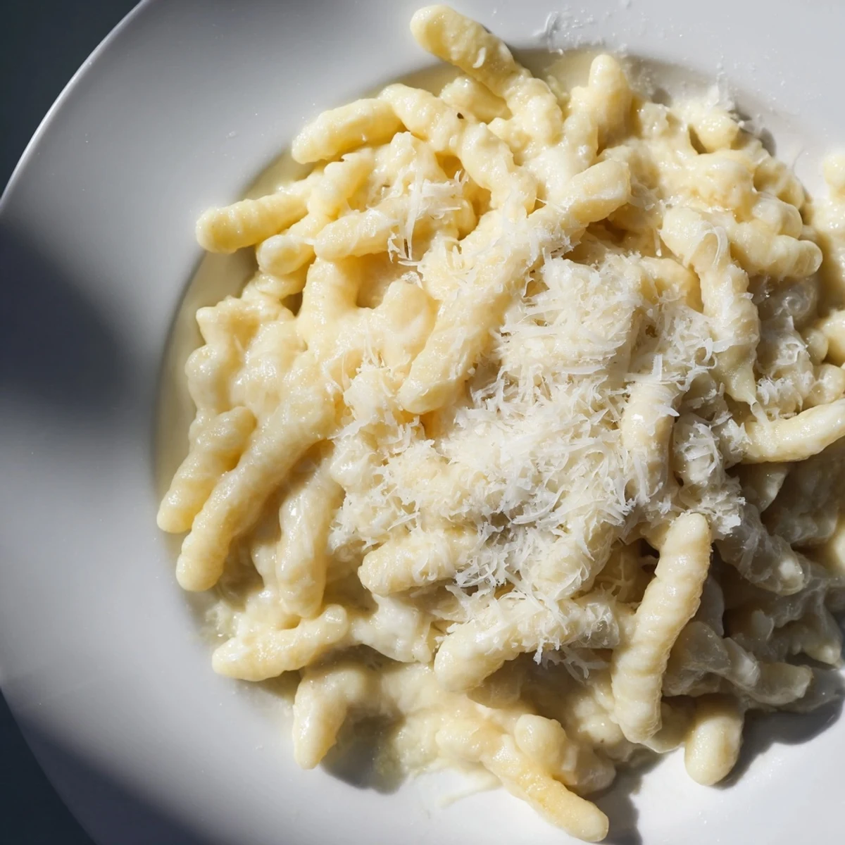 Steaming bowl of 15-Minute Garlic Parmesan Pasta, perfectly coated in a rich, cheesy sauce.
