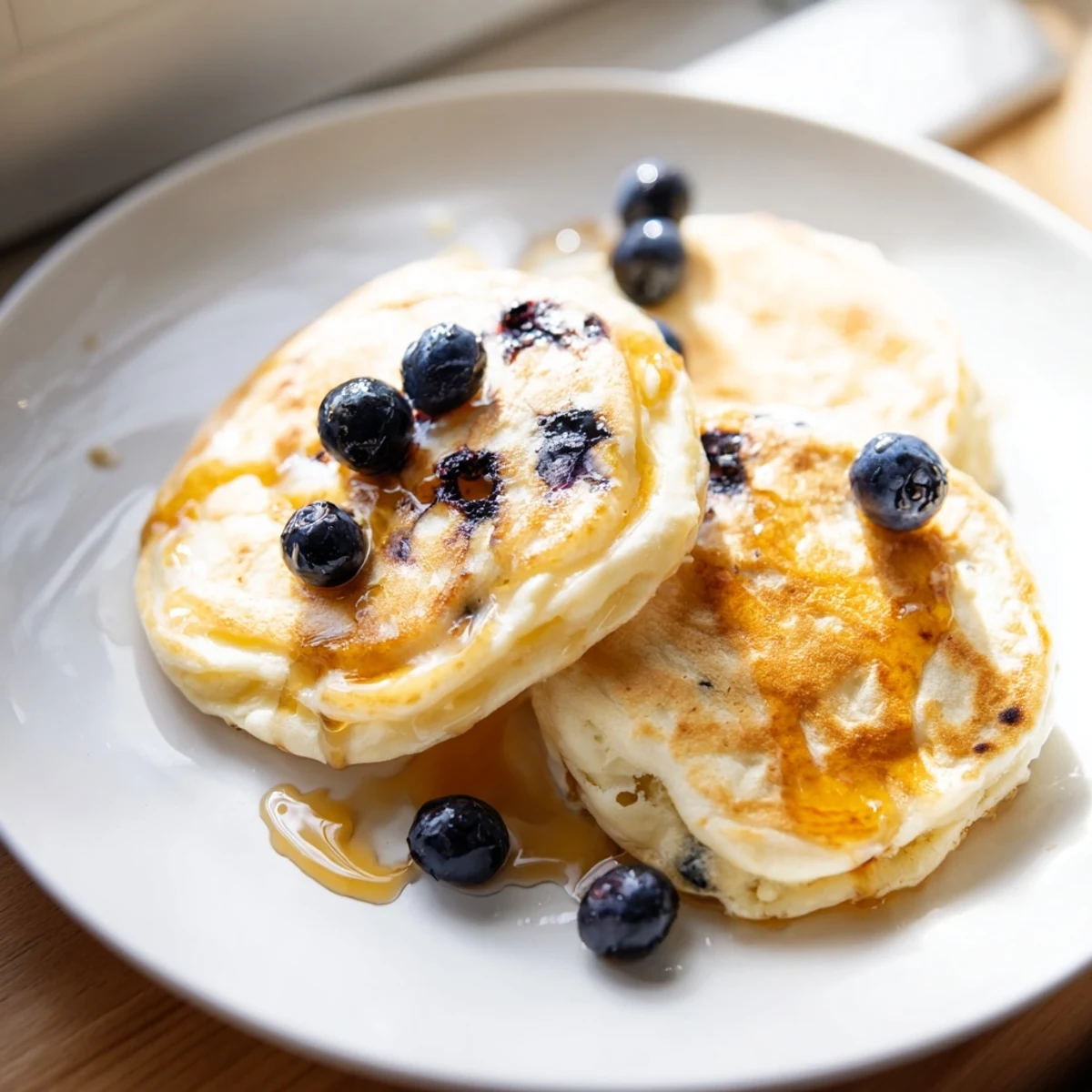 Fluffy scrambled pancakes: a warm, golden, rustic breakfast, ready to be drizzled with maple syrup.
