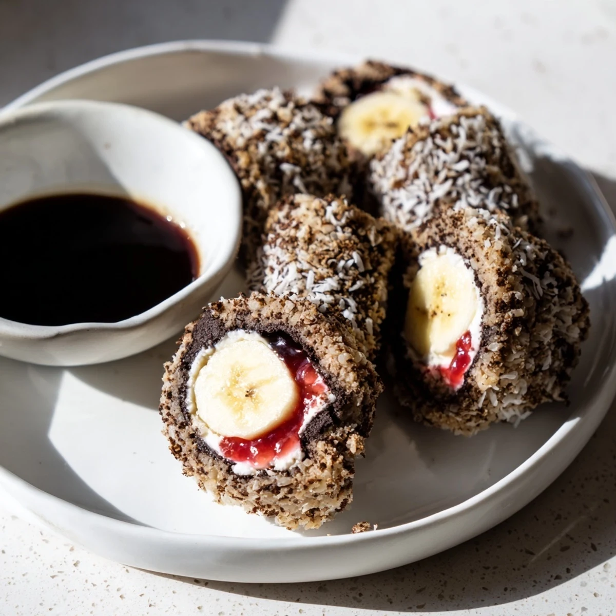 Oreo Cookie Sushi Rolls with a creamy, rich filling, drizzled with chocolate "soy" sauce.
