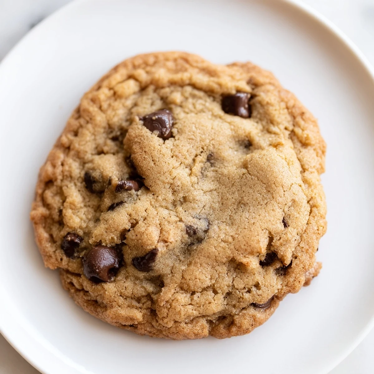 Golden air-fryer chocolate chip cookies, warm and gooey, ready for a satisfying, sweet treat after dinner.