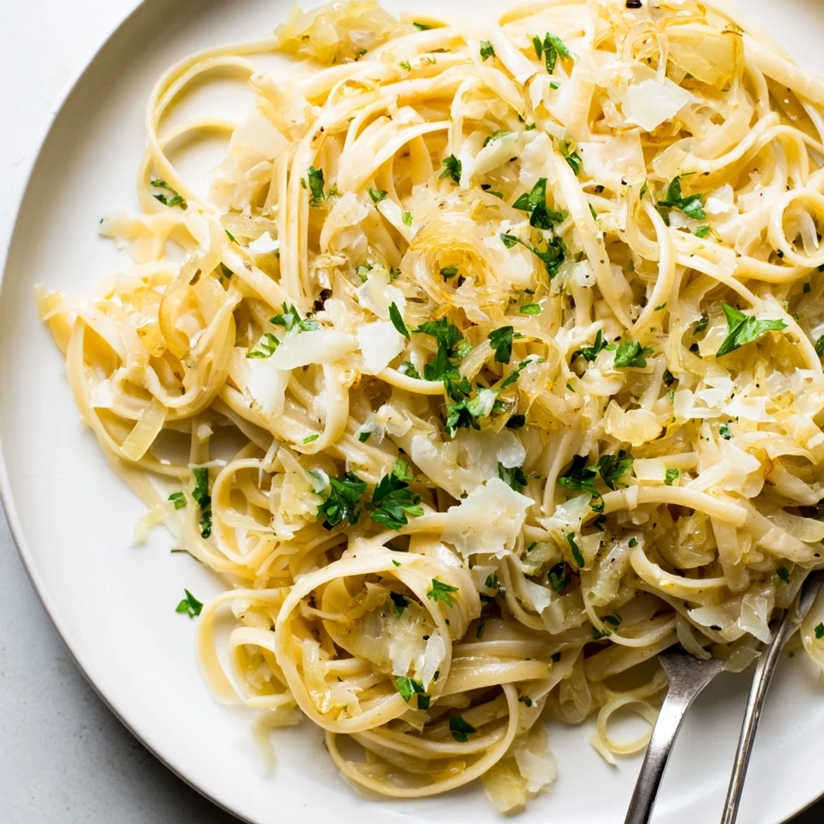 A steaming bowl of comforting One-Pot French Onion Pasta, perfect for a cozy weeknight dinner.