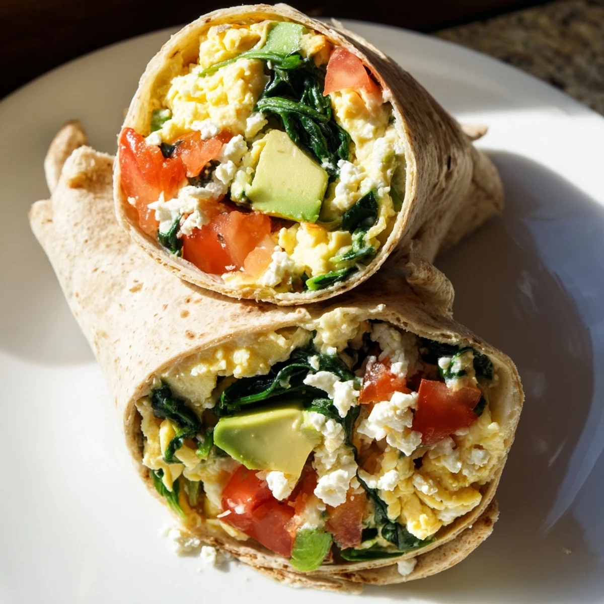 Golden Feta Egg Wrap, bursting with creamy feta and vibrant vegetables, ready to eat.