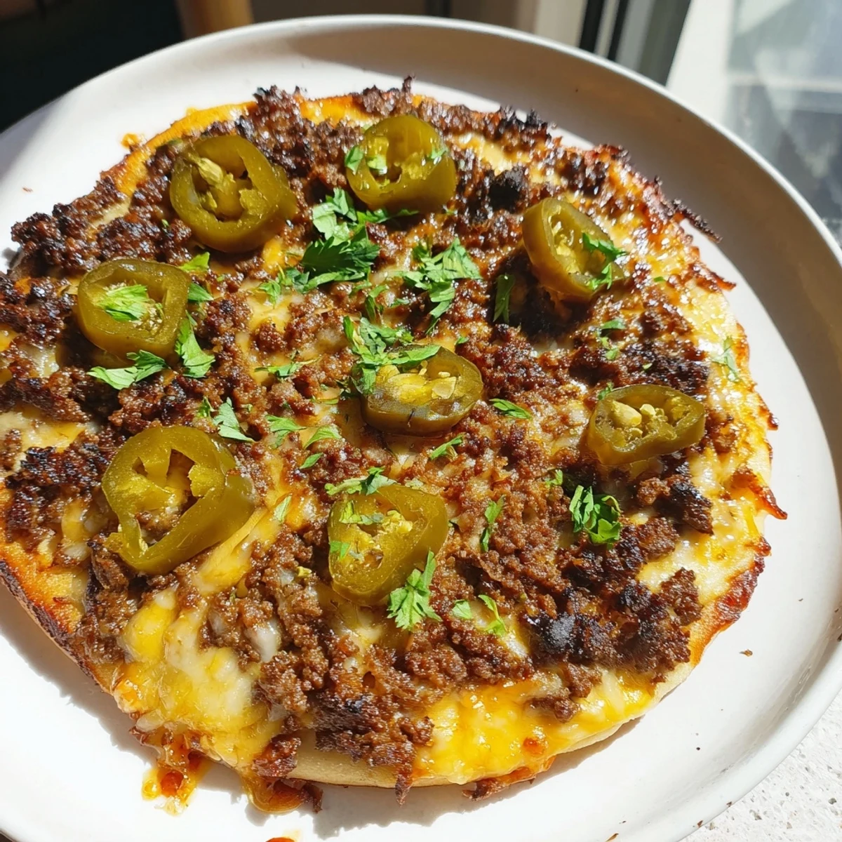 Spicy Ground Beef Pizza