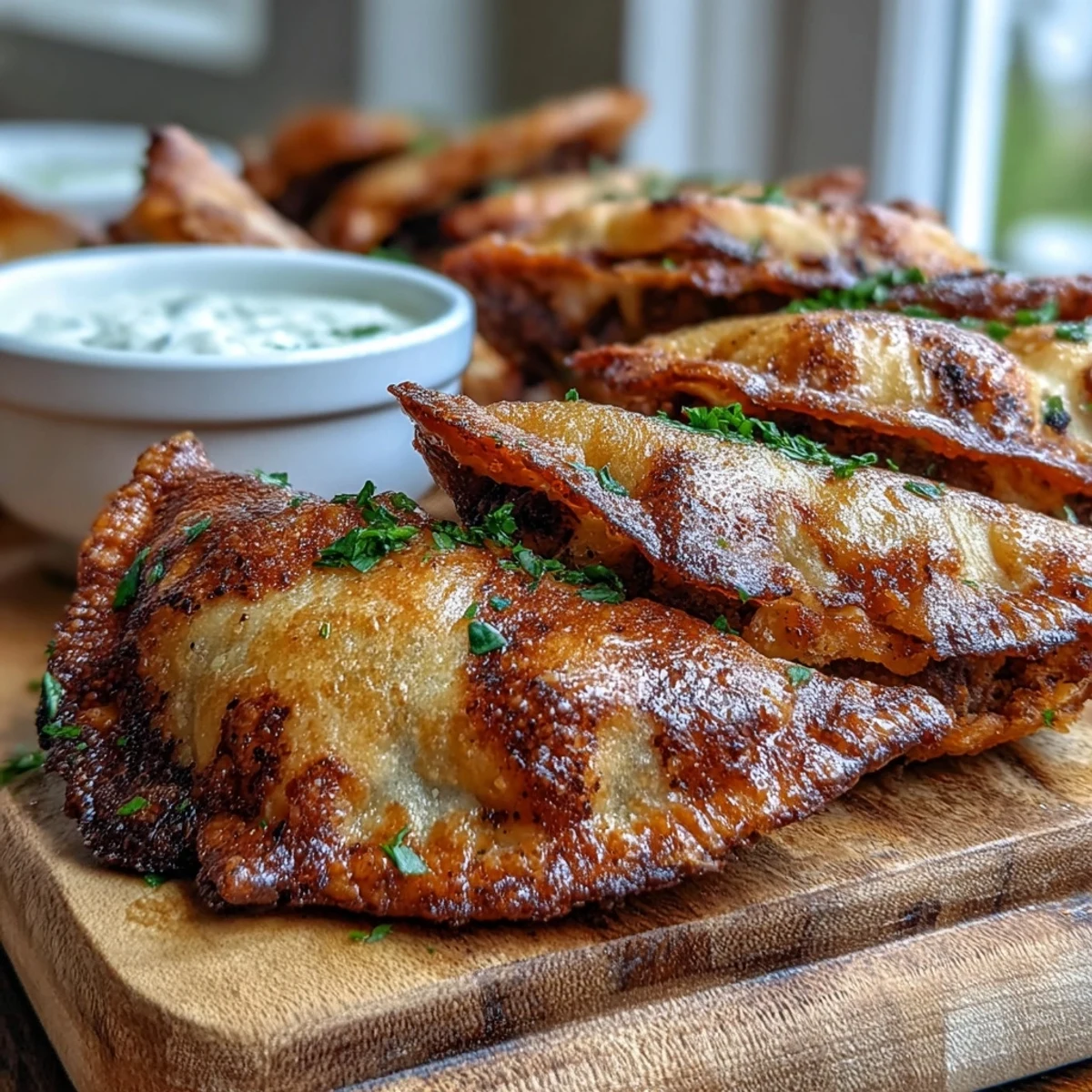Freshly grilled Crispy Lebanese Arayes stuffed with fragrant spiced lamb and herbs.