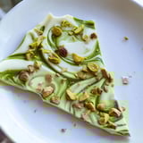 Homemade Pistachio Matcha White Chocolate, a perfect treat: white chocolate bark studded with vibrant green matcha and nuts.
