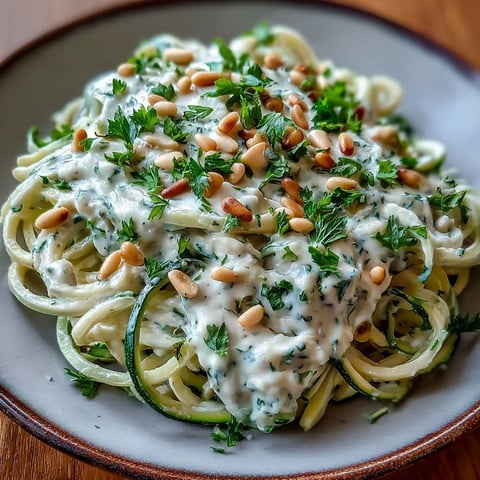 Creamy cashew Alfredo sauce clings to freshly sautéed zucchini noodles for a light yet indulgent vegan dinner.