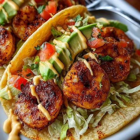 Juicy Spicy Cajun Shrimp Tacos: A simple, delicious weeknight dinner, perfect for sharing.