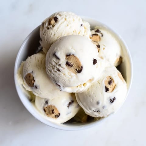 Indulge guilt-free in Cottage Cheese Ice Cream with Cookie Dough, perfect for summer evenings.  