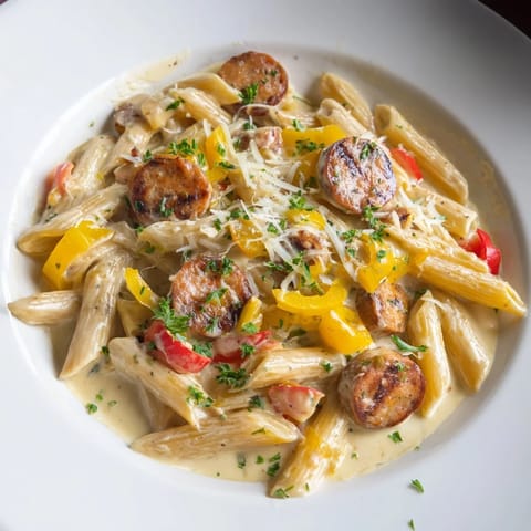 Cajun Spiced Smoked Sausage Alfredo