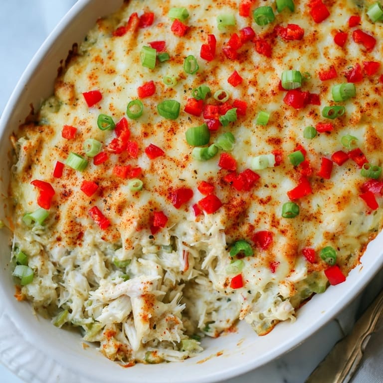 Scooping flavorful Cheesy Cajun Crab Dip onto a crunchy, toasted baguette slice.