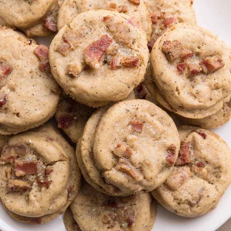 Warm, fragrant Chai Maple Bacon Drop Cookies baked to golden perfection for dessert.