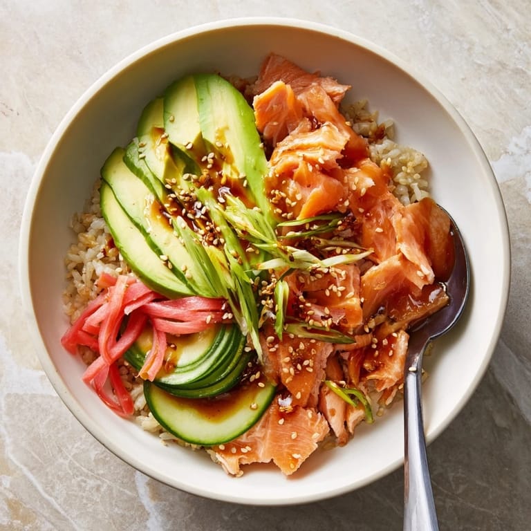 Hearty Leftover Salmon & Rice Bowl, a quick meal, perfect for busy weeknights.