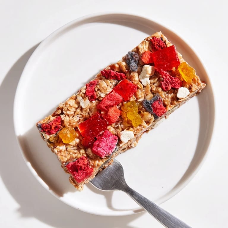Delicious homemade gummies and freeze-dried fruit add flavor to classic DIY snack bars.  