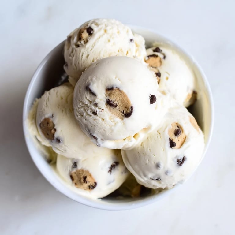 Indulge guilt-free in Cottage Cheese Ice Cream with Cookie Dough, perfect for summer evenings.  