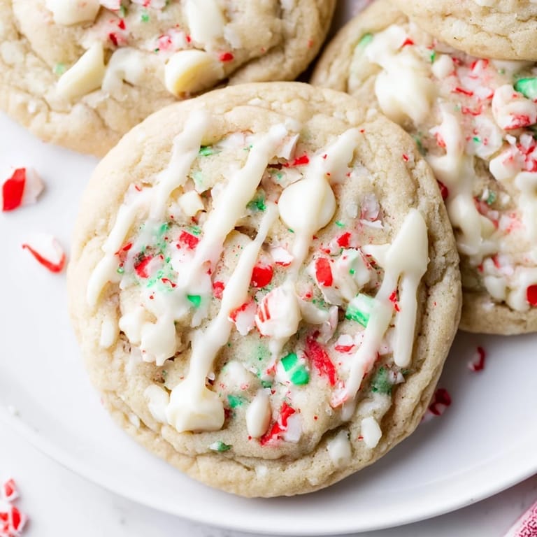 Freshly baked White Chocolate Peppermint Bark Cookies, boasting a delightful combination of sweet and minty flavors, perfect for sharing.