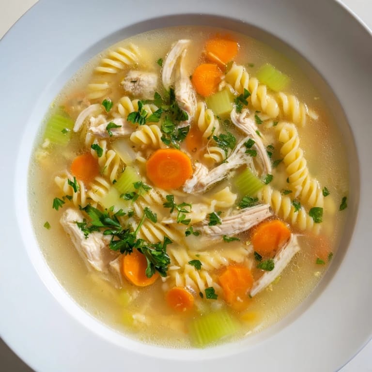 Hearty slow cooker Crockpot Chicken Noodle Soup, a comforting bowl perfect for a cold evening.