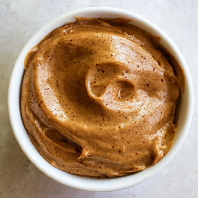 Enjoy the smooth texture of homemade Quick Christmas Cookie Butter Spread with warm cinnamon and nutmeg scents.