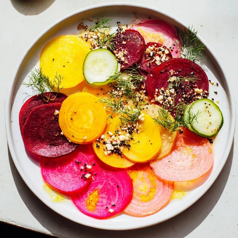 Elegant The Kinetic Motion Blur features a blur of thinly sliced colorful veggies, perfect for entertaining guests.