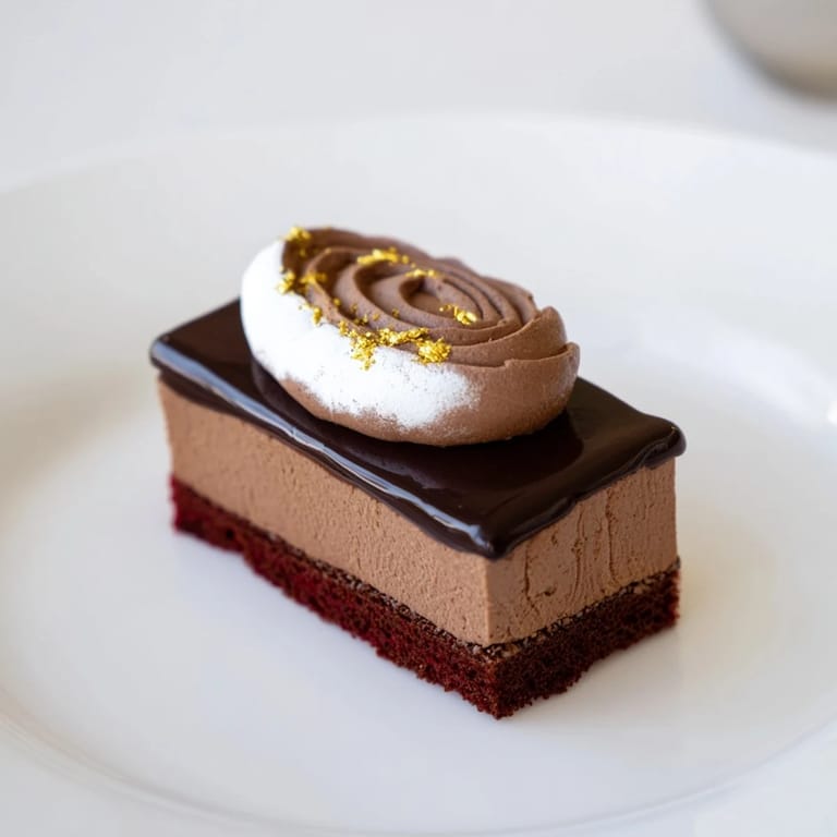 Fresh-baked sponge, chocolate mousse, and raspberry jelly create a beautiful Golden Ratio Shell.
