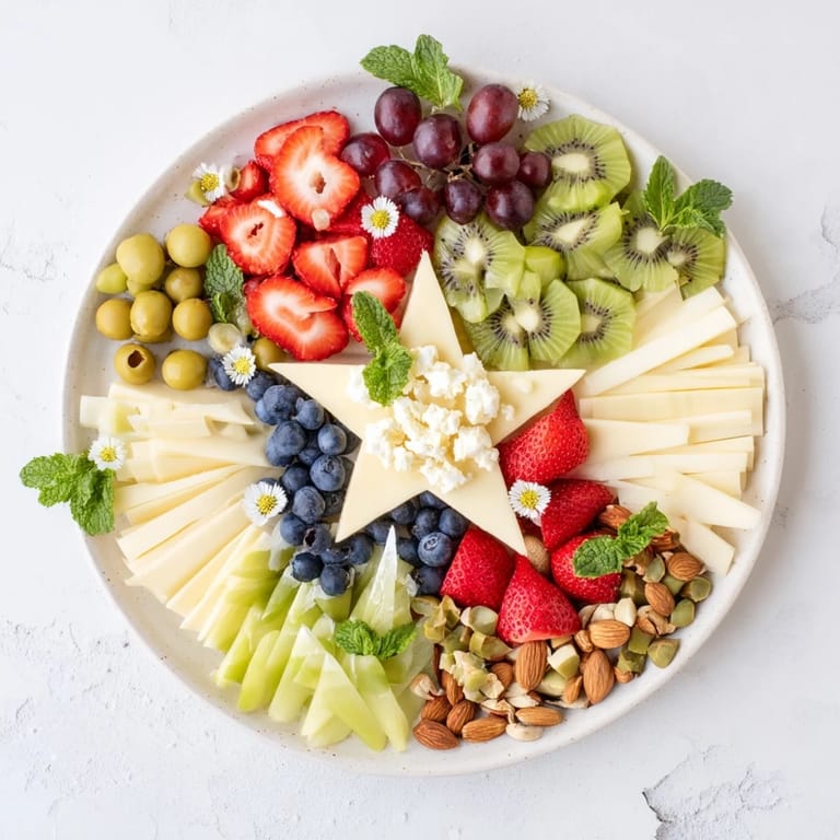 Elegant Negative Space Puzzle design, where cheeses and fruits come together to create eye-catching shapes.