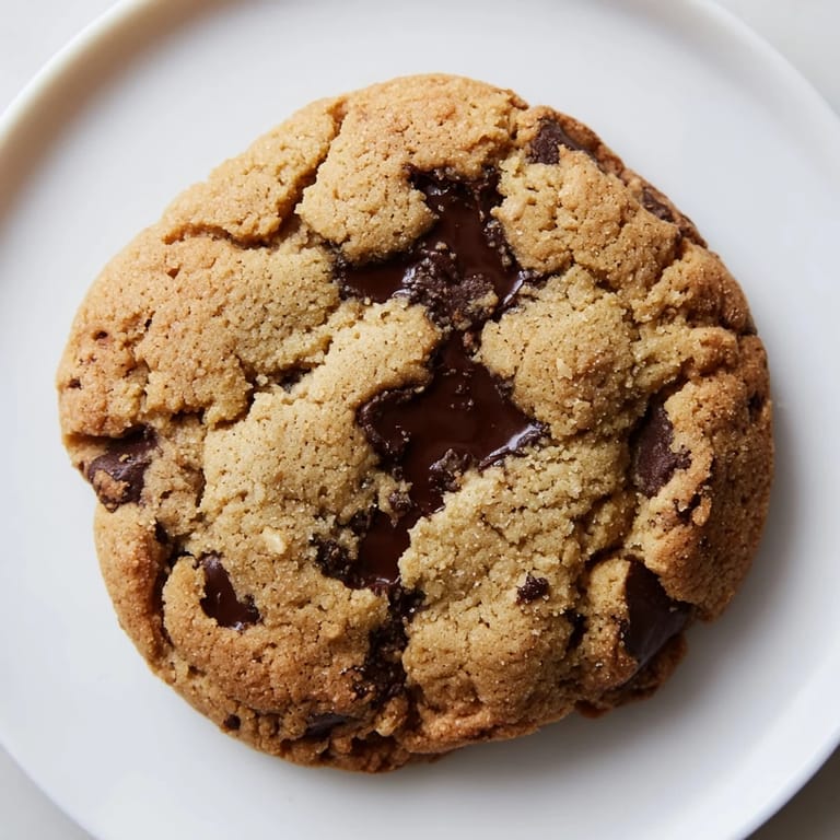 Freshly baked air-fryer chocolate chip cookies with melted chocolate chips, perfect for dunking in milk.