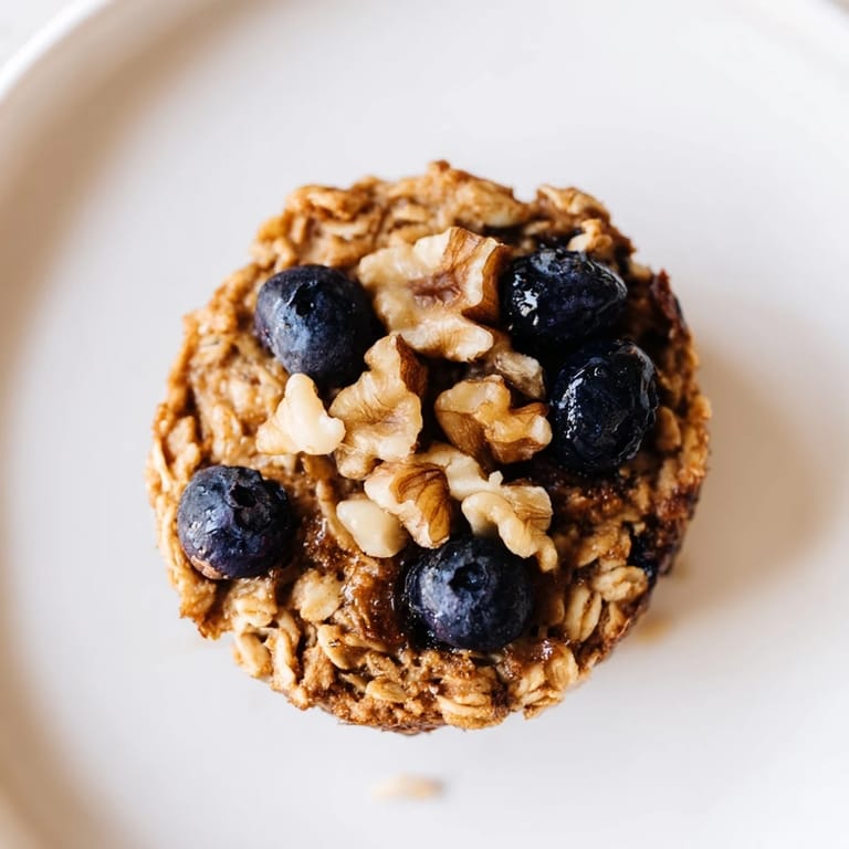 Warm, fluffy baked oatmeal cups filled with chocolate chips fresh from the oven, ready to enjoy.