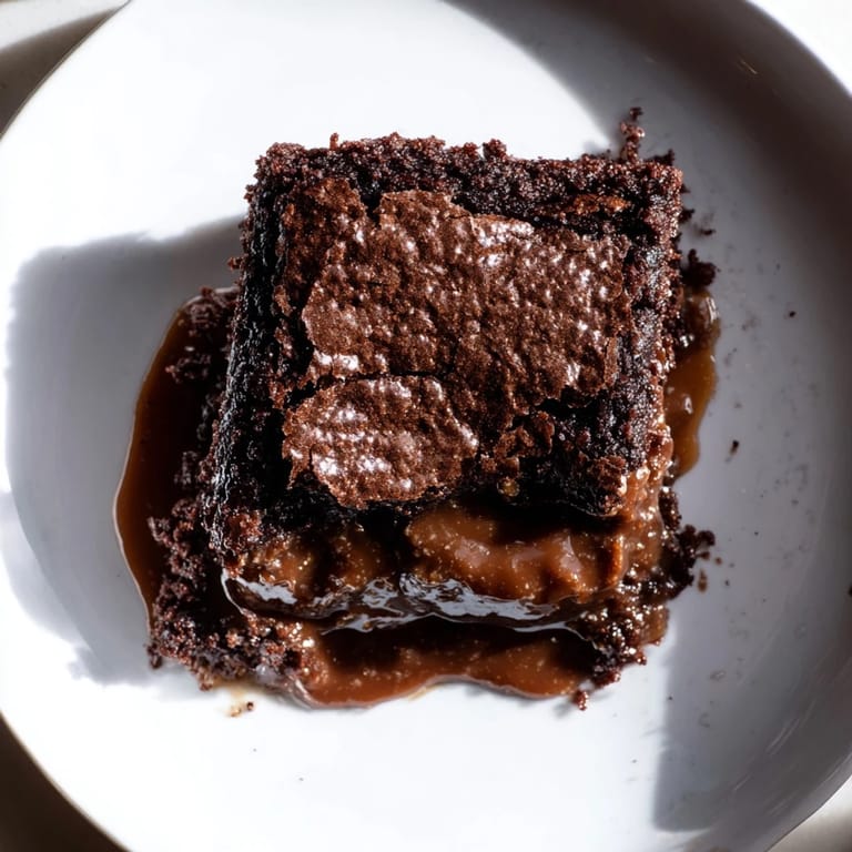 Enjoy this comforting Ina Garten Brownie Pudding: A fudgy, homemade dessert served with vanilla ice cream.