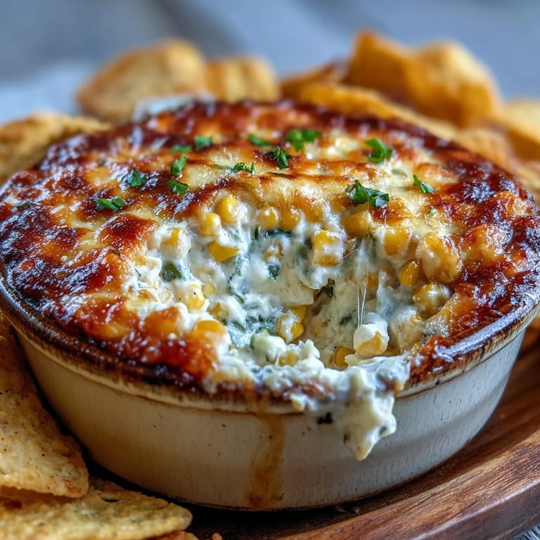 This easy, vegetarian American appetizer features a bubbly golden top and vibrant orange hue in a rustic ceramic serving bowl.  