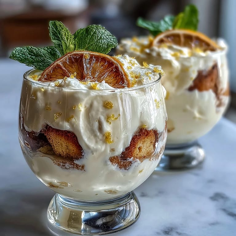 Refreshing no-bake Limoncello Tiramisu Cups layered with citrus mascarpone and delicate ladyfinger biscuits, garnished with lemon zest.