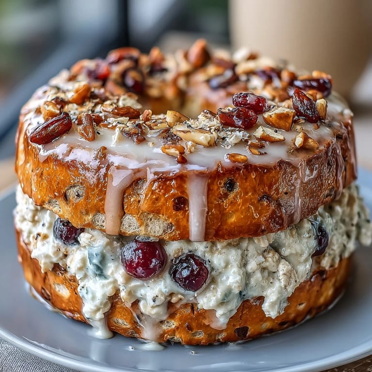 Golden baked blueberry protein bagels with bursts of juicy fruit and a tangy lemon drizzle, ideal for meal prep or brunch gatherings.  