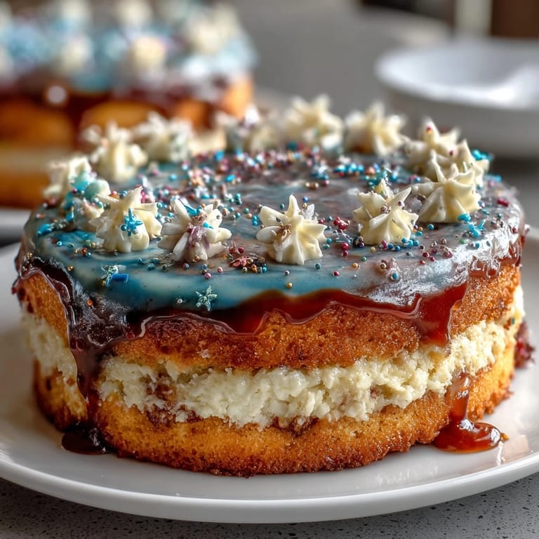 Whimsical Pisces Birthday Cake with Ocean Galaxy Buttercream showcases vibrant buttercream colors swirled like a cosmic ocean, topped with edible glitter.