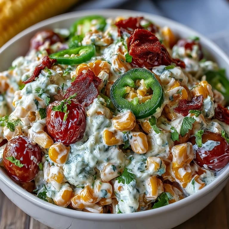 Bright and creamy, this Corn Salad with Jalapeño combines crunchy vegetables, fresh herbs, and a cool, spicy kick in every bite.